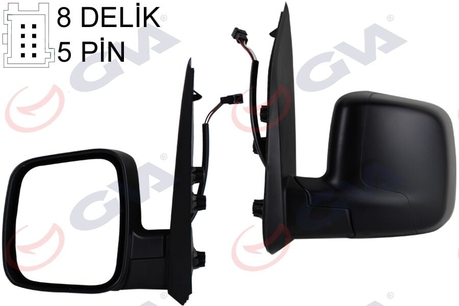 GVA 1029331 DIŞ DİKİZ AYNASI SOL FIORINO-BIPPER-NEMO 07> ELEKTRİKLİ ISITMALI KONVEKS 5 FİŞ VM-6115EHL - Görsel 1