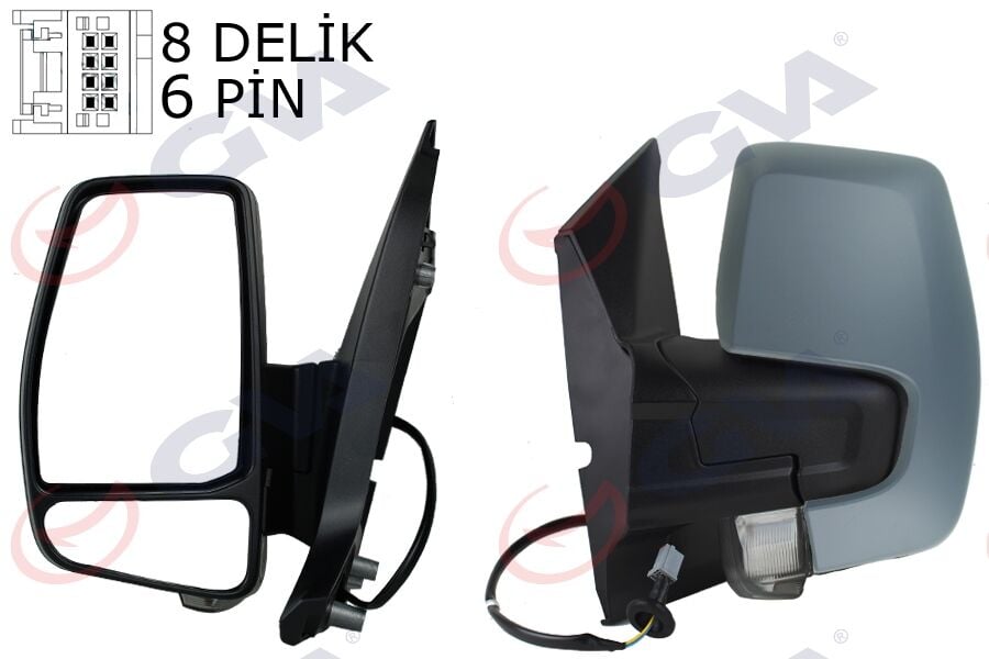 GVA 1032217 DIŞ DİKİZ AYNASI SOL TRANSİT CUSTOM V362 12>17 ELEKTİRİKLİ ISITMALI ASTARLI SİNYALLİ - Görsel 1