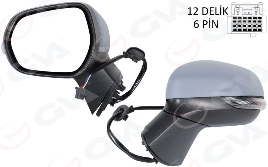GVA 1034003 DIŞ DİKİZ AYNASI SOL ELEKTRİKLİ ISITMALI ASTARLI CONVEX PUMA 19- - Görsel 1