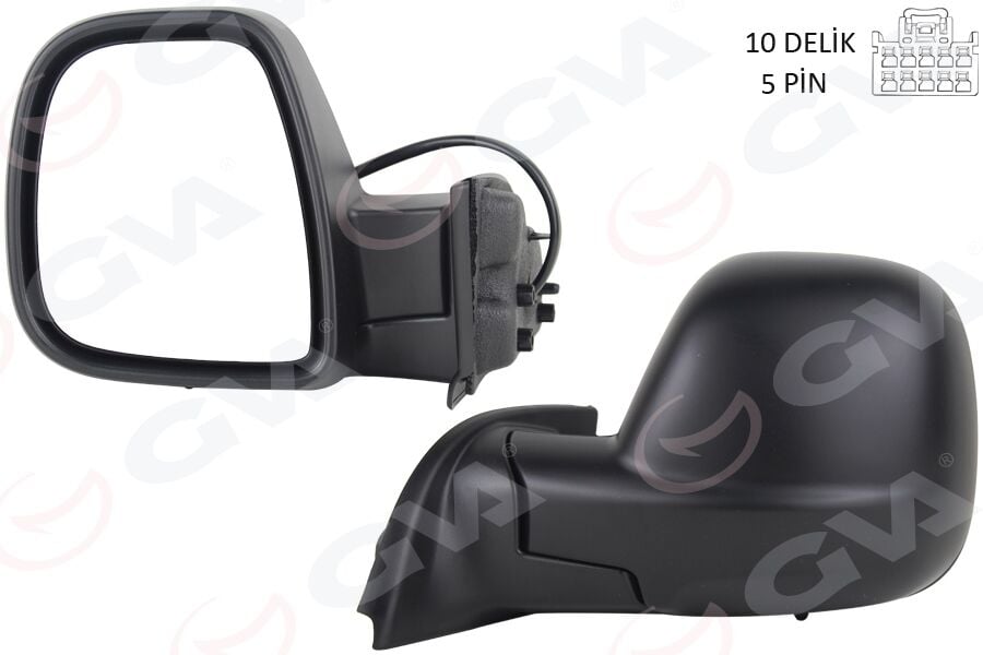 GVA 1045165 DIŞ DİKİZ AYNASI SOL BERLINGO- RIFTER 2019>COMBO-PROACE CITY 19> ELEKTRİKLİ DESENLİ REZİSTANSLI - Görsel 1