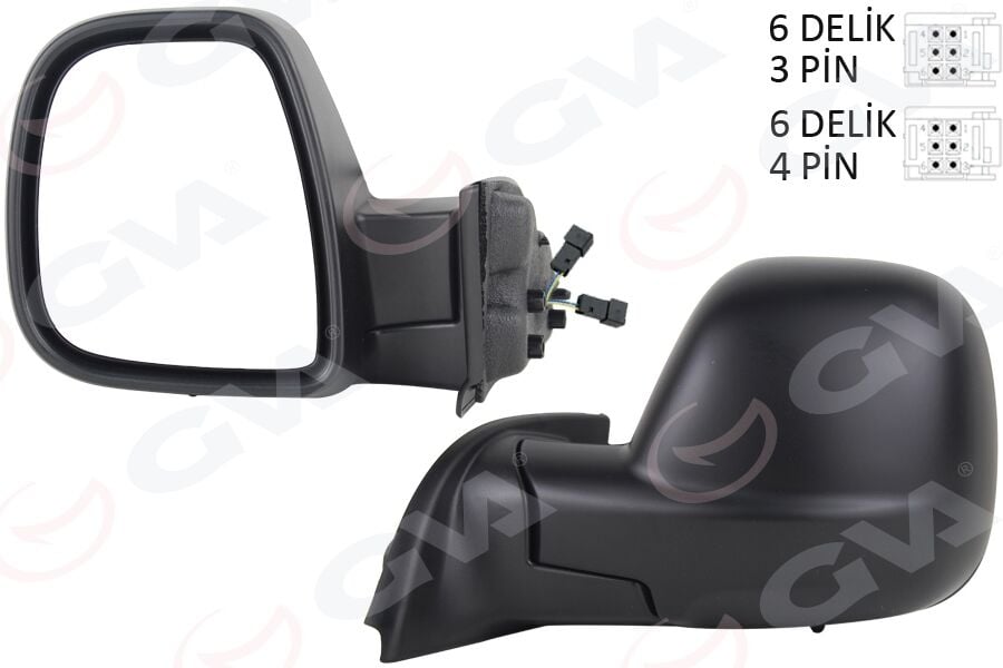 GVA 1045175 DIŞ DİKİZ AYNASI SOL PARTNER-BERLINGO 12-18 ELEKTRİKLİ DESENLİ REZİSTANSLI OTOMATİK AÇMA KAPAMA - Görsel 1