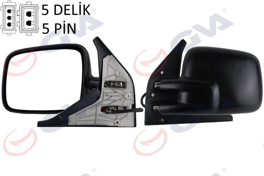 GVA 1075506 DIŞ DİKİZ AYNASI SOL TRANSPORTER T4 96> ELEKTRİKLİ ISITMALI KONVEKS VM-186EHL - Görsel 1