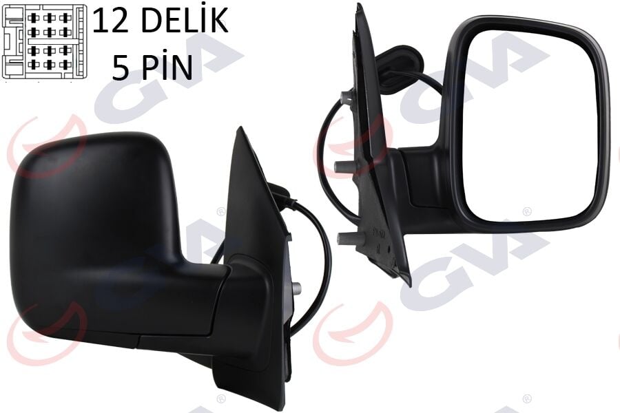 GVA 1075525 DIŞ DİKİZ AYNASI SAĞ TRANSPORTER T5 MULTIVAN 04> ELEKTRİKLİ ISITMALI KONVEKS 5 FİŞ VM-373EHR - Görsel 1