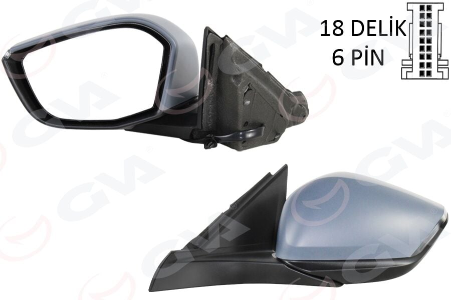 GVA 1090107 DIŞ DİKİZ AYNASI SOL OPEL ASTRA L 22> PEUGEOT P308 22> MANUEL KATLANIR - Görsel 1