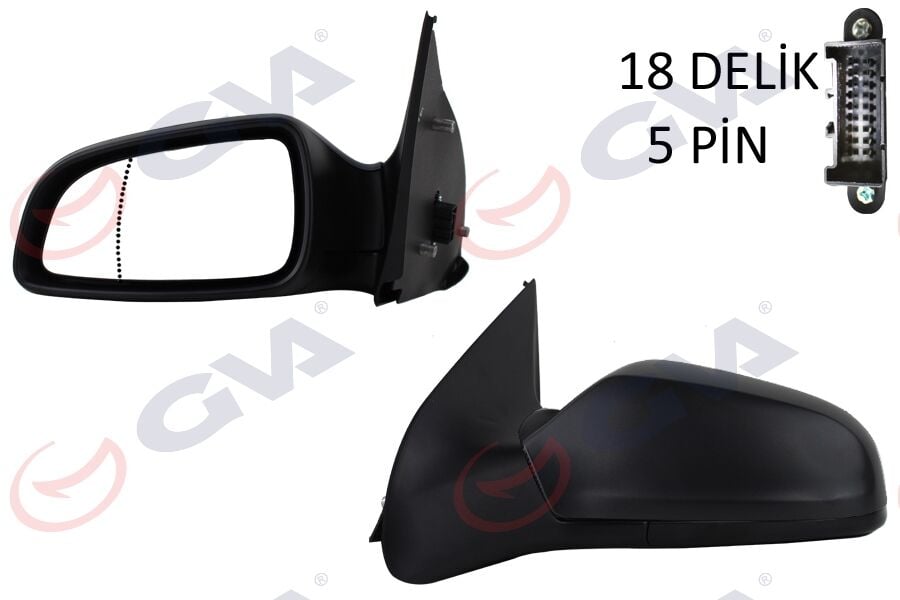 GVA 1090126 DIŞ DİKİZ AYNASI SOL ASTRA H 04> ELEKTRİKLİ ISITMALI ASFERİK 5 FİŞ VM-968EHAL - Görsel 1