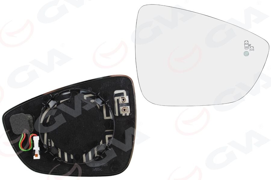 GVA 1135124 DIŞ DİKİZ AYNA CAMI SAĞ FOCUS IV 18> KÖR NOKTALI - Görsel 1