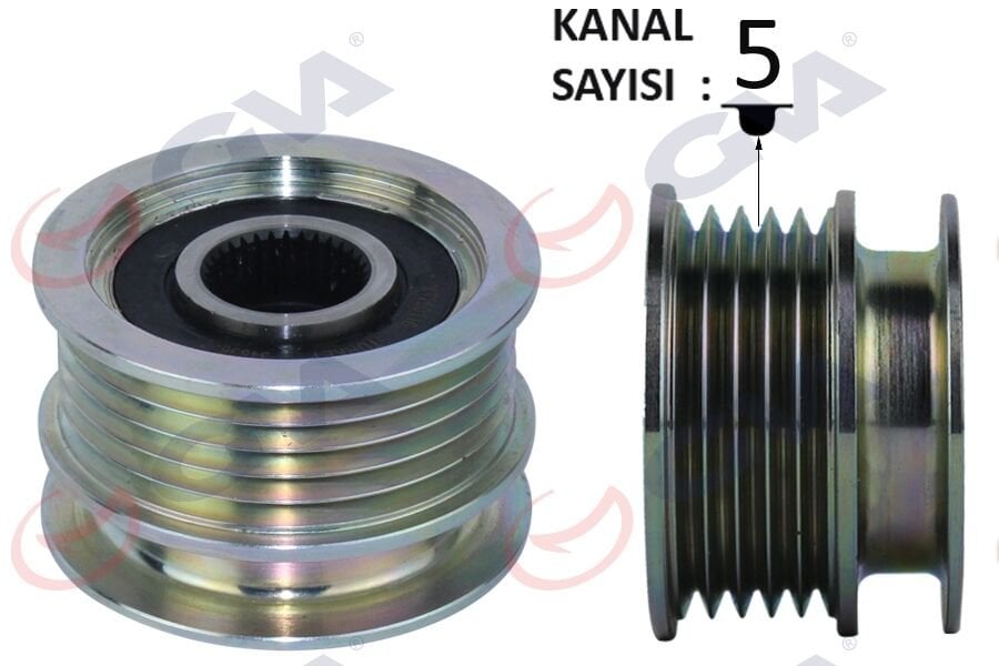 GVA 2811003 ALTERNATÖR KASNAĞI RULMANLI MEGANE-CLIO II-KANGOO-TWNG-SYMBOL II 01- 5 KANALLI K9K-K4M - Görsel 1