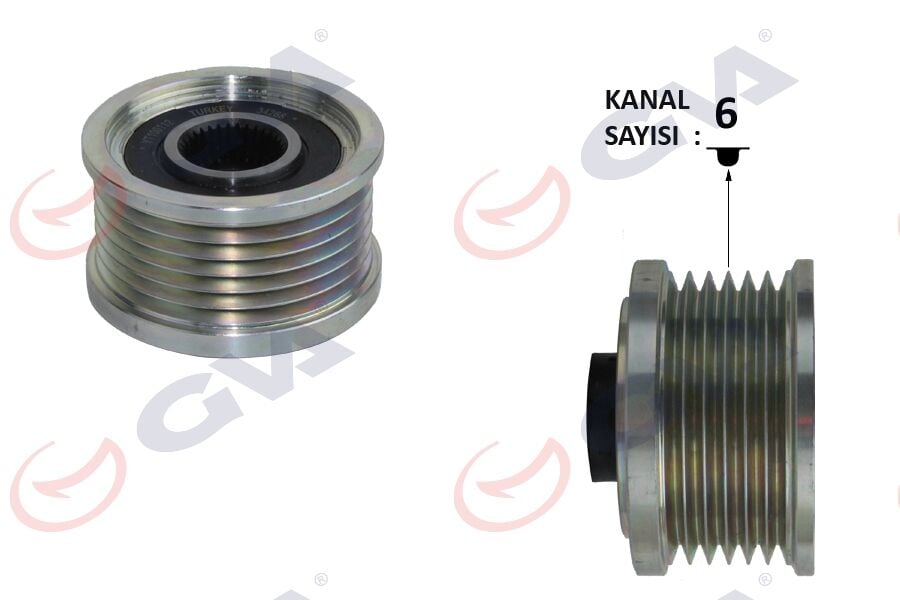 GVA 2829110 ALTERNATÖR KASNAĞI FIAT BRAVO II 06> DOBLO III 10> LİNEA 09> PUNTO 05> STILO 04>07 DUCATO 11> 1.6D MJET 1.9D MJET 2.0D MJET 6 KANAL - Görsel 1