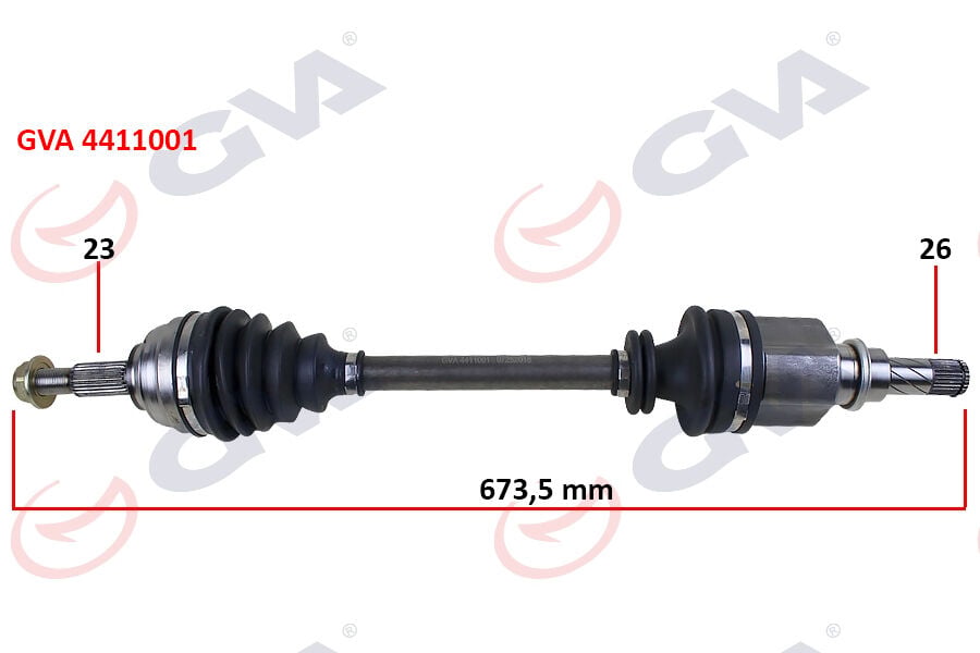 GVA 4411001 KOMPLE AKS SOL MEGANE II 1.4/1.6 16V-1.5 DCİ 02-08 673mm - Görsel 1
