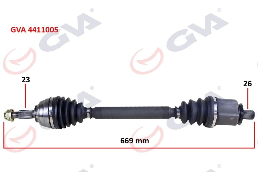 GVA 4411005 KOMPLE AKS SOL MEGANE II 1.6 16V 03-08 669mm AUTO. - Görsel 1