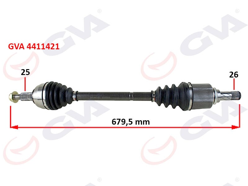 GVA 4411421 KOMPLE AKS SOL RENAULT MEGANE III 9> FLUENCE 09> 1.5 DCİ 6 VİTES 680mm - Görsel 1