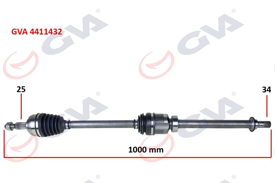 GVA 4411432 KOMPLE AKS SAĞ MEGANE IV 1.5DCI 16- EURO6 A-T 1000mm - Görsel 1