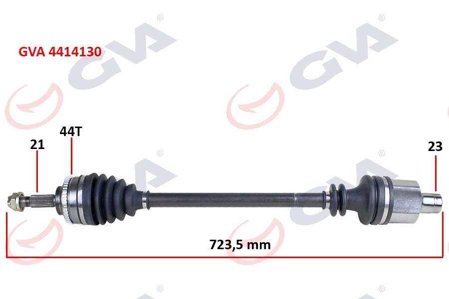 GVA 4414130 KOMPLE AKS SAĞ CLIO II 1.5DCI 98-05 ABS Lİ 44DİŞ 728mm YAYLI - Görsel 1