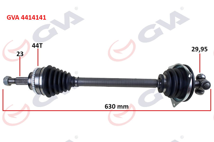 GVA 4414141 KOMPLE AKS SOL CLIO 2-KANGOO 2 1.5 DCI 02> ABS Lİ 630mm 44DİŞ Kalın Freze - Görsel 1