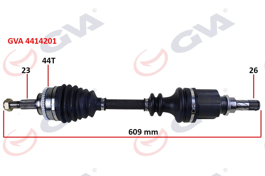 GVA 4414201 KOMPLE AKS SOL CLIO SYMBOL THALIA 1.5 DCİ 08- ABS Lİ 44DİŞ 609mm - Görsel 1