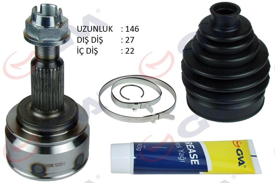 GVA 4416000K AKS KAFASI DIŞ ÖN KANGOO 3 1.5 DCİ 08- 27x22x56.7 146mm - Görsel 1