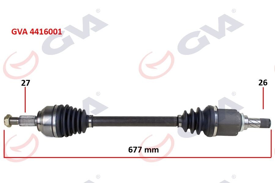 GVA 4416001 KOMPLE AKS SOL KANGOO III 08> 1.5dCi 677mm - Görsel 1