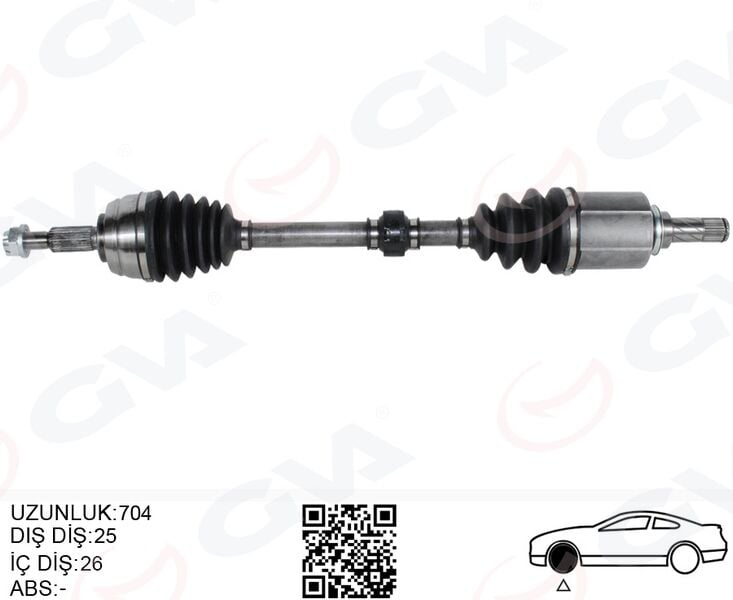 GVA 4419007 KOMPLE AKS SOL DUSTER 10- 1.5dCI 1.6 16V 704mm - Görsel 1