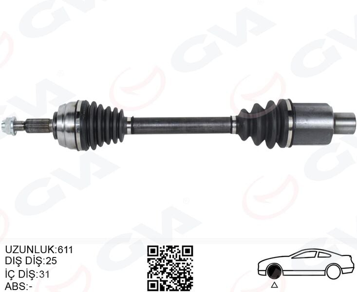 GVA 4419008 ON AKS SAG KOMPLE DACIA DUSTER 10> 4X4 6İLERİ - Görsel 1