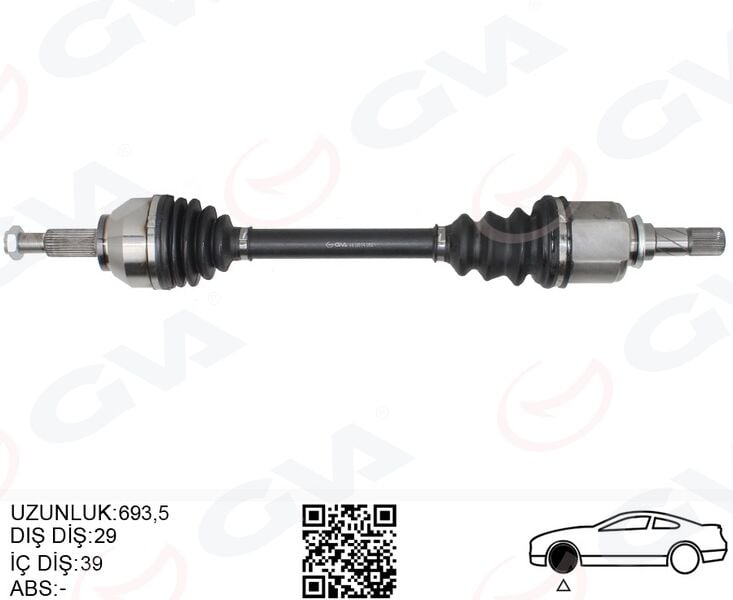 GVA 4419014 KOMPLE AKS SOL RENAULT TRAFİC III 1.6 DCİ 14- 693mm - Görsel 1