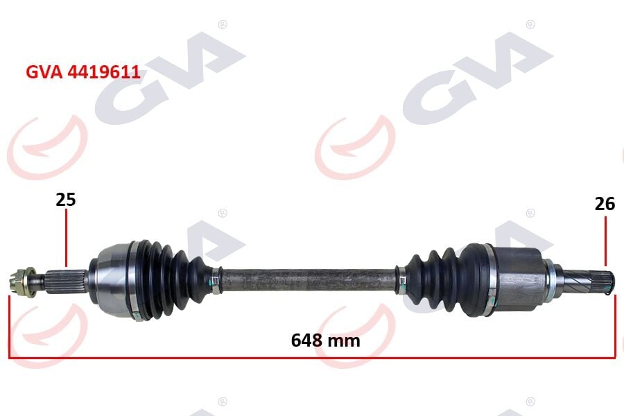 GVA 4419611 KOMPLE AKS SOL DACIA DOKKER 1.5 DCI 12- 648mm - Görsel 1