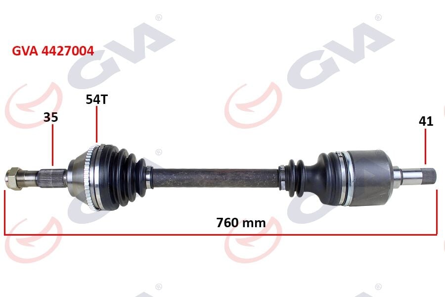 GVA 4427004 KOMPLE AKS SOL DUCATO-BOXER-JUMPER 2.5 D 94-02 18Q ABS Lİ 54DİŞ 762mm - Görsel 1