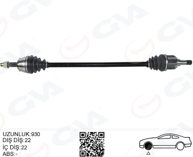 GVA 4427032 KOMPLE AKS SAG ON FIAT DOBLO 119.223 1.4 01-10 - Görsel 1