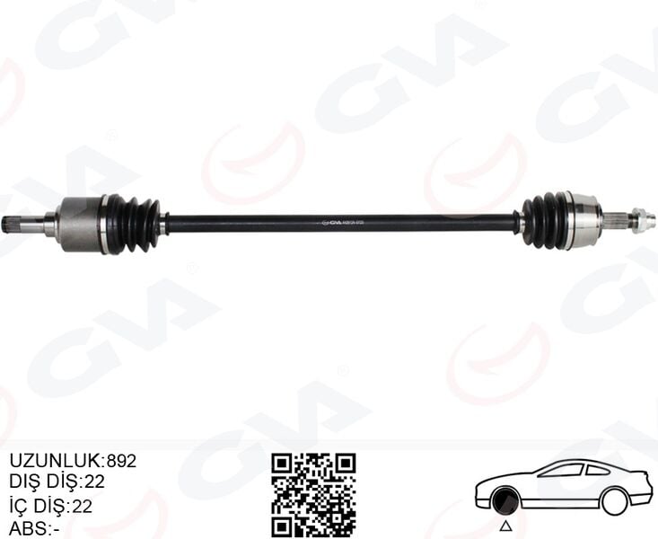 GVA 4428124 KOMPLE AKS SAG ON FIAT GRANDE PUNTO 199 1.2 MPI M-T 05-12 - Görsel 1