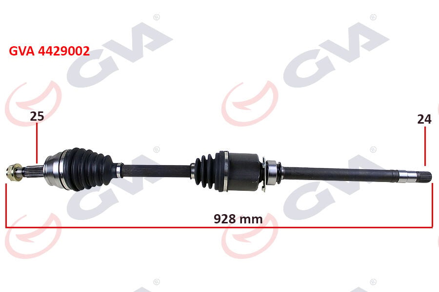 GVA 4429002 KOMPLE AKS SAĞ DOBLO 1.9 JTD 01> DOBLO-ALBEA 1.3 MTJ 05> 928mm - Görsel 1
