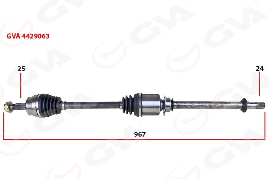 GVA 4429063 KOMPLE AKS SAĞ MİLLİ DOBLO 1.3 MULTIJET 10 > 967mm - Görsel 1