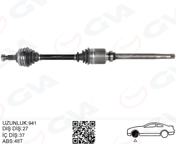 GVA 4429064 KOMPLE AKS SAG ON FIAT SCUDO 220P 1.9 TD 96-06 ABSLI - Görsel 1