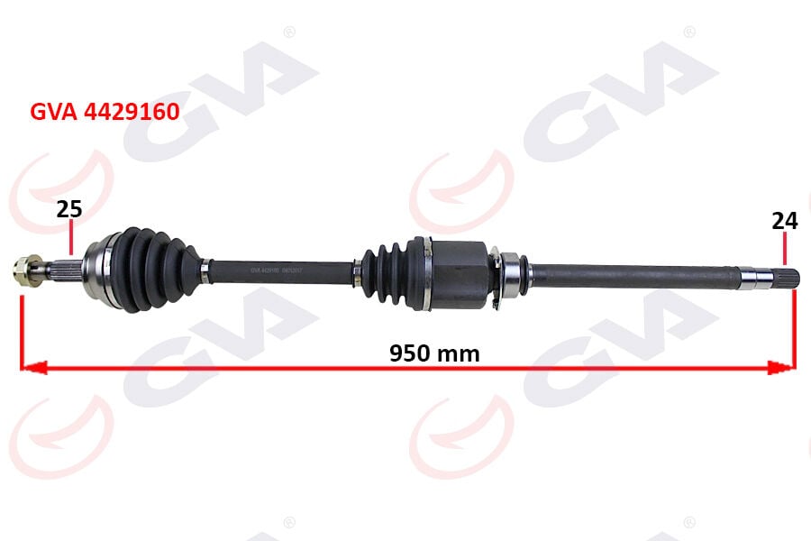 GVA 4429160 KOMPLE AKS SAĞ LINEA 1.3 MTJ 07- 90HP MİLLİ 950mm - Görsel 1