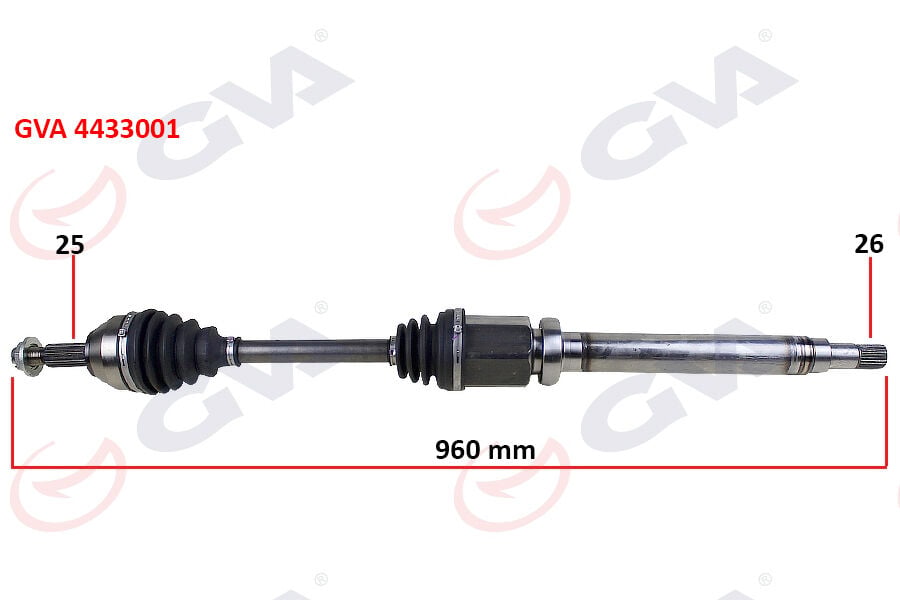 GVA 4433001 ÖN KOMPLE AKS SAĞ TRANSIT CONNECT 1.8 TDCI 02>14 75PS 960mm - Görsel 1