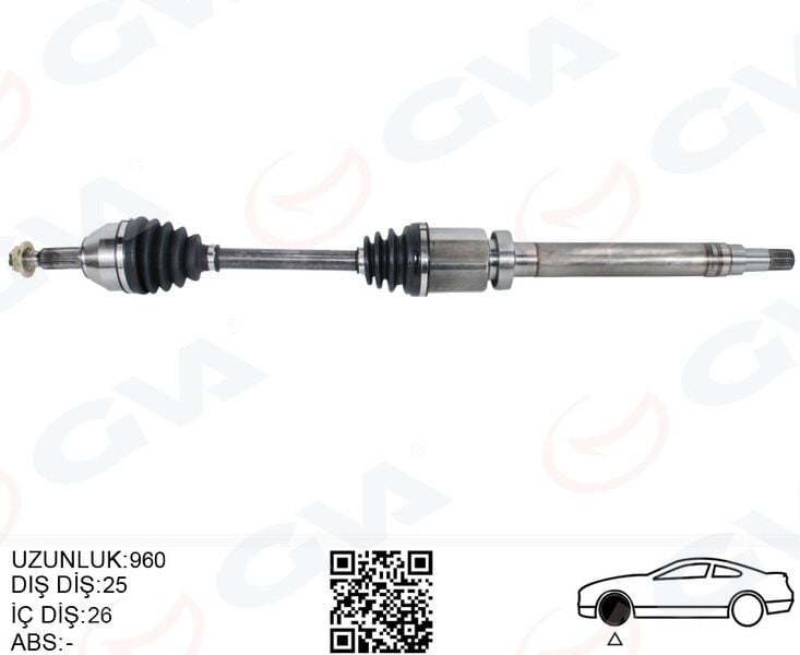 GVA 4433102 ÖN AKS KOMPLE SAĞ TRANSIT CONNECT 1.8 TDCI 02>14 75-90-110PS 960mm - Görsel 1