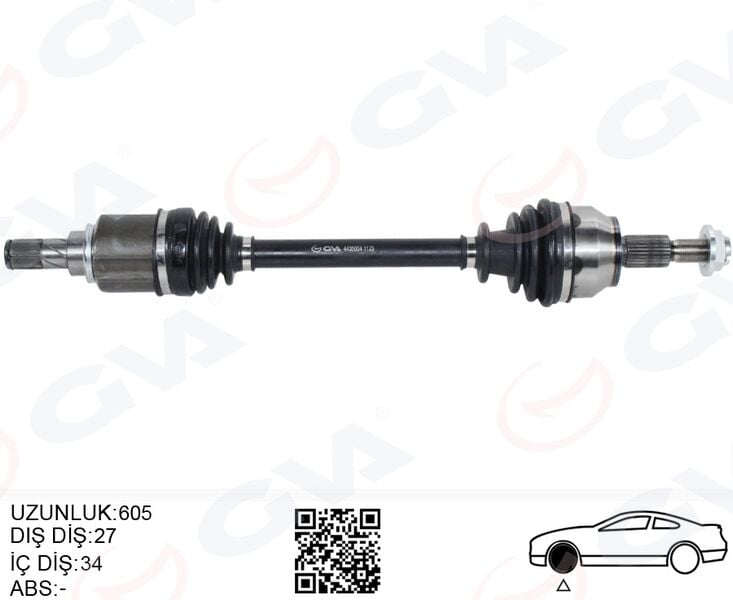 GVA 4435004 ÖN AKS KOMPLE SOL FORD FOCUS III 1.6 TI 11> 17 BENZINLI - Görsel 1