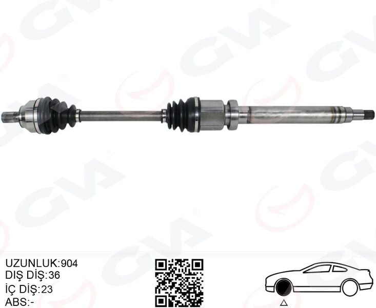 GVA 4435006 ON AKS KOMPLE SAG FOCUS II 1.6- 1.8 TI 04>11 C MAX 1.6 1.8 TI 05>11 BENZINLI VOLVO S40 II 1.6 05>12 V50 1.6 05>12 - Görsel 1