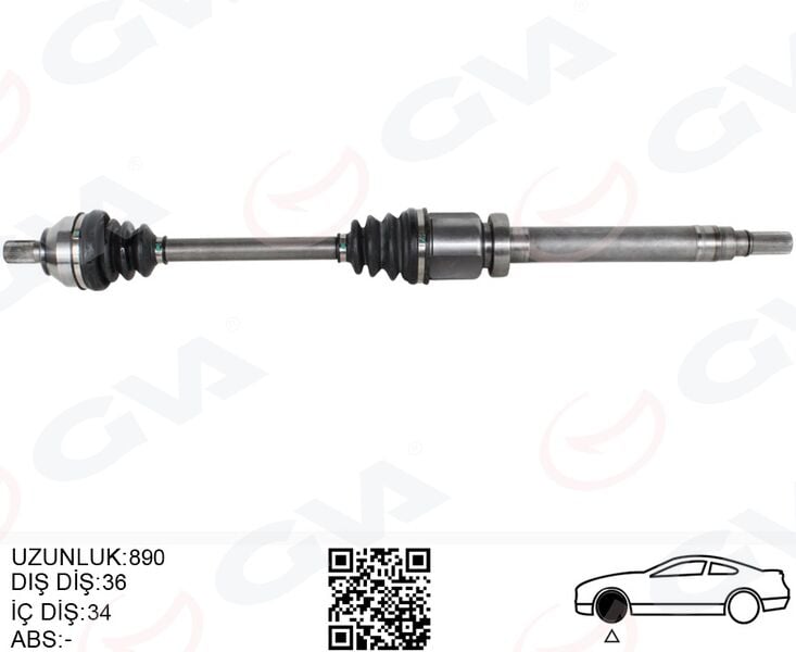 GVA 4435014 ÖN AKS KOMPLE SAĞ FOCUS II 04>09 1.6 TDCI CVT OTOM. DIZEL - Görsel 1