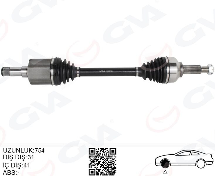 GVA 4435033 AKS KOMPLE SOL ÖN FORD CUSTOM 12> 2.2 TDCİ KISA ŞASE - Görsel 1