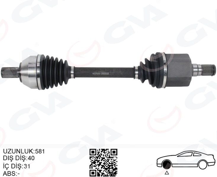GVA 4437015 ÖN AKS KOMPLE SOL FORD MONDEO 2.0 TDCI 07>14 OTOM. - Görsel 1