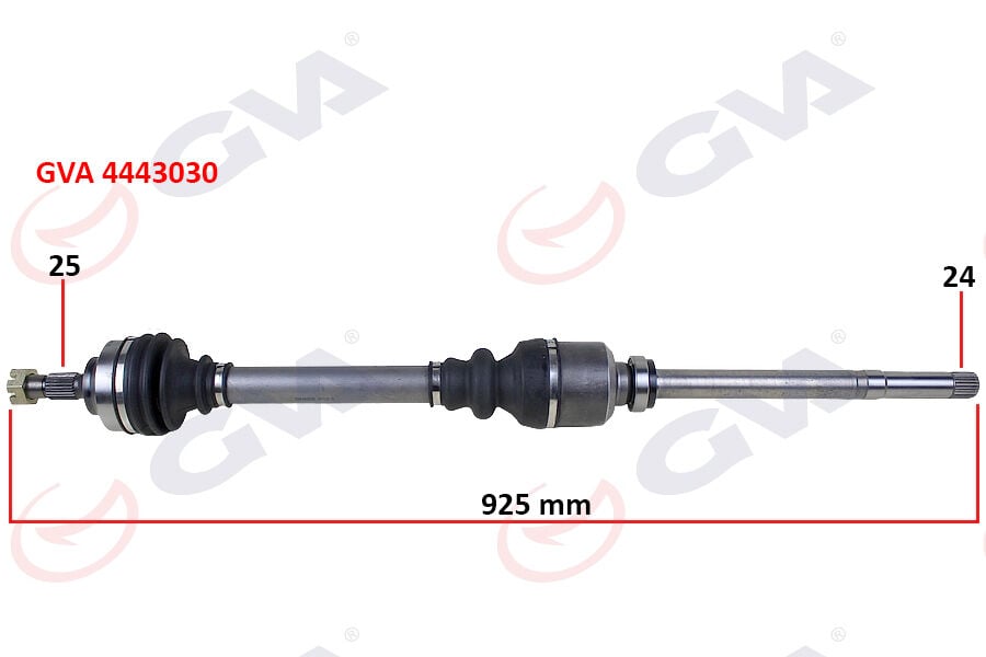 GVA 4443030 KOMPLE AKS SAĞ P307 00>08 PARTNER-BERLINGO 08> C4 04>11 1.4-1.6-2.0 HDI-VTI 24x25x925 - Görsel 1