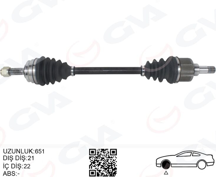 GVA 4443323 KOMPLE AKS SOL PEUGEOT P208 12>19 CITROEN C3 16> 1.0-1.2-1.4-1.6 VTI 1.4 HDI-1.6 BlueHDI 21x22x665 - Görsel 1