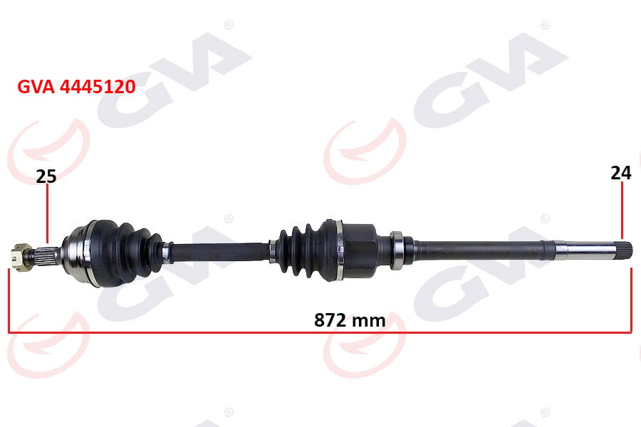 GVA 4445120 KOMPLE AKS SAĞ PARTNER-BERLINGO 96-08 1.9D 872mm - Görsel 1