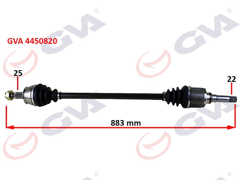 GVA 4450820 KOMPLE AKS SAĞ BIPPER 1.4 HDI 07 > 883mm - Görsel 1