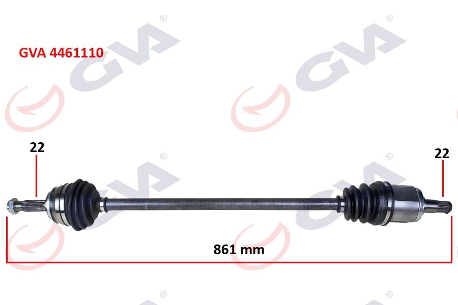 GVA 4461110 KOMPLE AKS SAĞ SKODA FAVORIT 1.3 89-94 865mm - Görsel 1