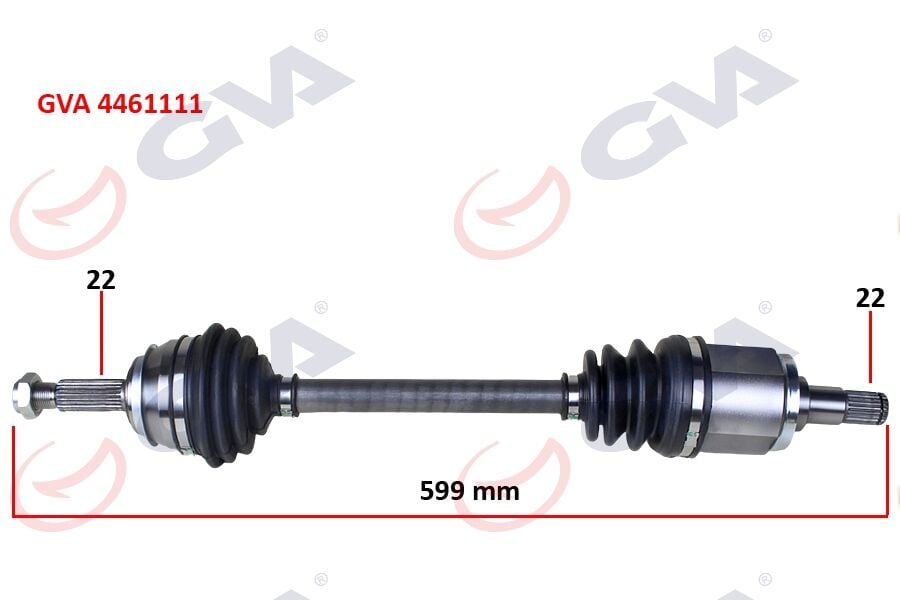 GVA 4461111 KOMPLE AKS SOL SKODA FAVORIT 1.3 89-94 599.5mm - Görsel 1