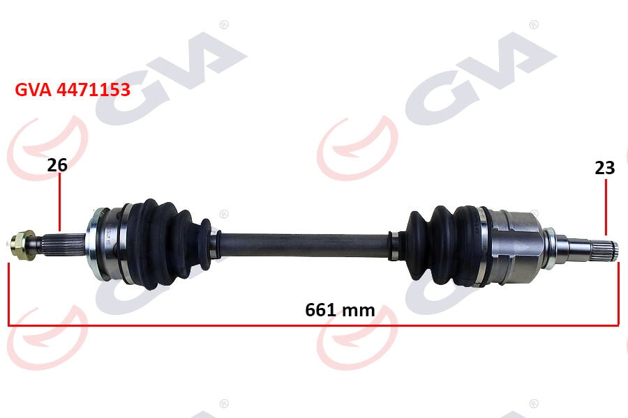 GVA 4471153 KOMPLE AKS SOL TOYOTA AURIS. COROLLA 1.33L 1NR-FE NRE150 6 vites 10-> 1.6L 1ZR-FE ZRE151 benzinli 07-11 26x23 komple boy 661mm - Görsel 1
