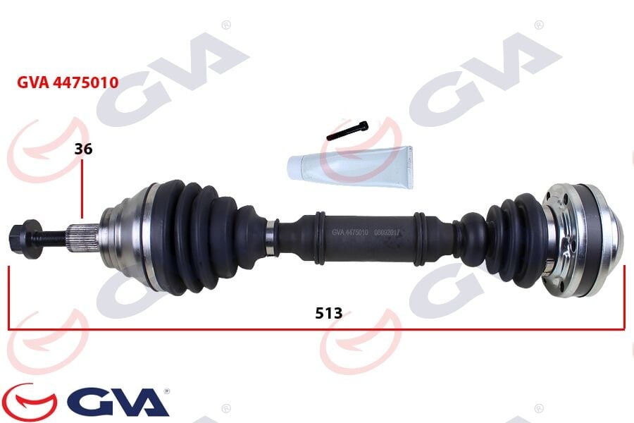 GVA 4475010 KOMPLE AKS SOL CADDY III 1.9 TDI 04-10 BJB 513mm - Görsel 1