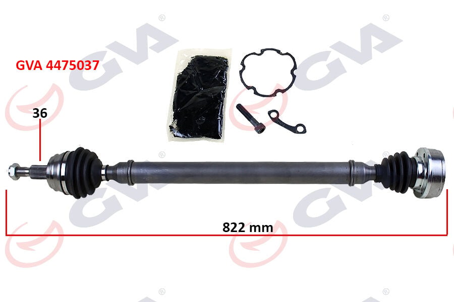 GVA 4475037 KOMPLE AKS SAĞ GOLF IV-BORA-LEON 97-05 1.4-1.6 822mm 1J0407272BL - Görsel 1