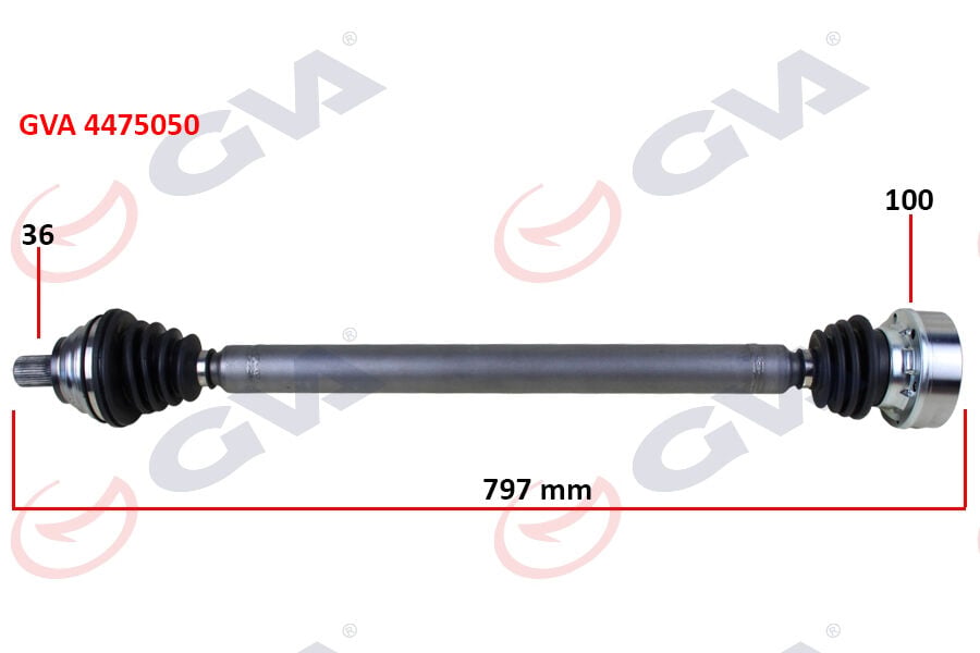 GVA 4475050 KOMPLE AKS SAĞ GOLF 5/6-A3-LEON-OCTAVIA 1.6 102 hp MAN. 797mm - Görsel 1