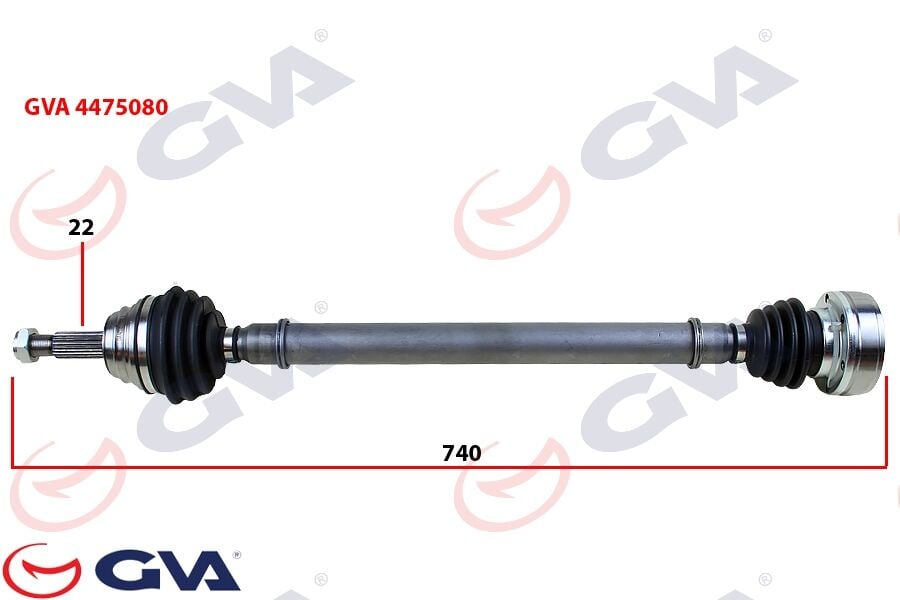 GVA 4475080 KOMPLE AKS SAĞ POLO 1.6 94-99 740mm - Görsel 1